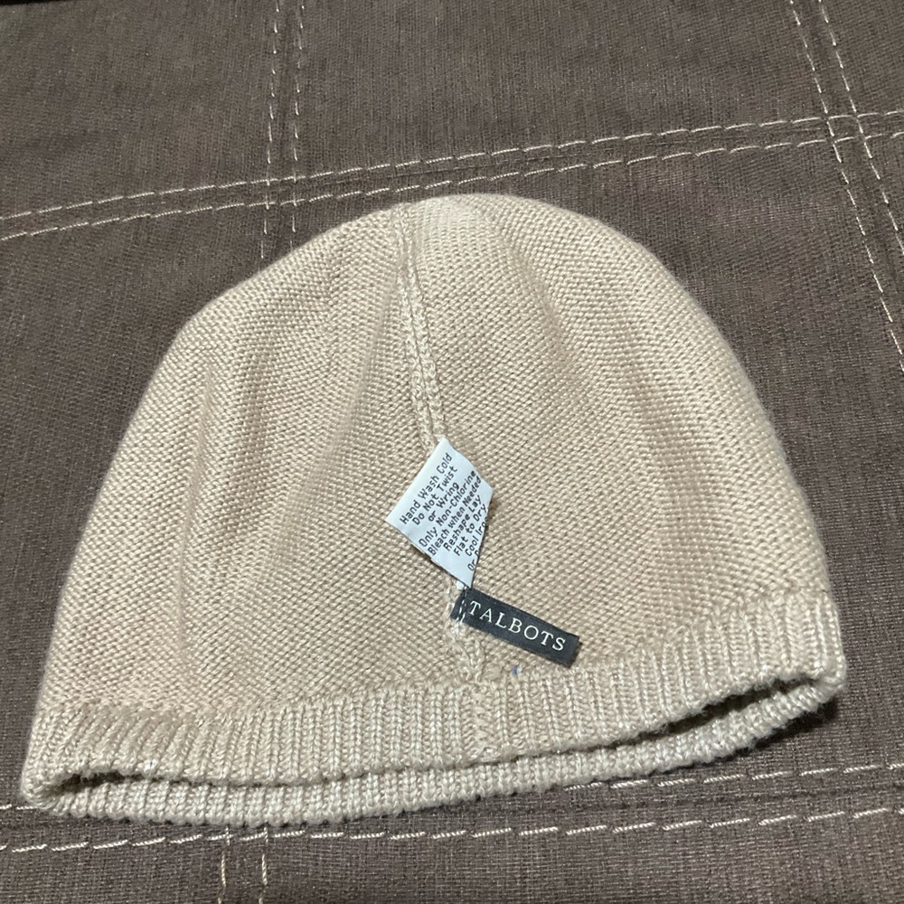 Talbots beanie hat dark tan, lots of silver sparkling (pic doesn’t show it) - Picture 5 of 5